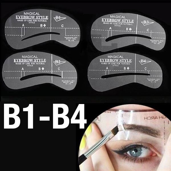 Gabarits pour sourcils - Pochoirs pour sourcils (B1 - B4) - 4 pièces. - | Fashiongirl