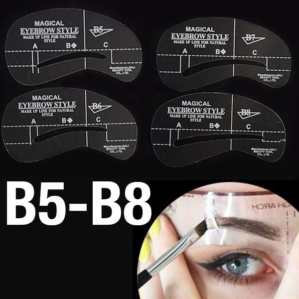 Gabarits pour sourcils - Pochoirs pour sourcils (B5 - B8) - 4 pièces. - | Fashiongirl