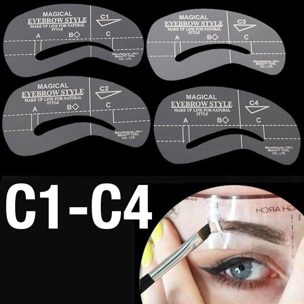 Gabarits pour sourcils - Pochoirs pour sourcils (C1 - C4) - 4 pièces. - | Fashiongirl