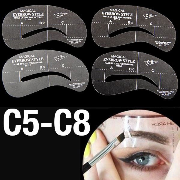 Gabarits pour sourcils - Pochoirs pour sourcils (C5 - C8) - 4 pièces. - | Fashiongirl