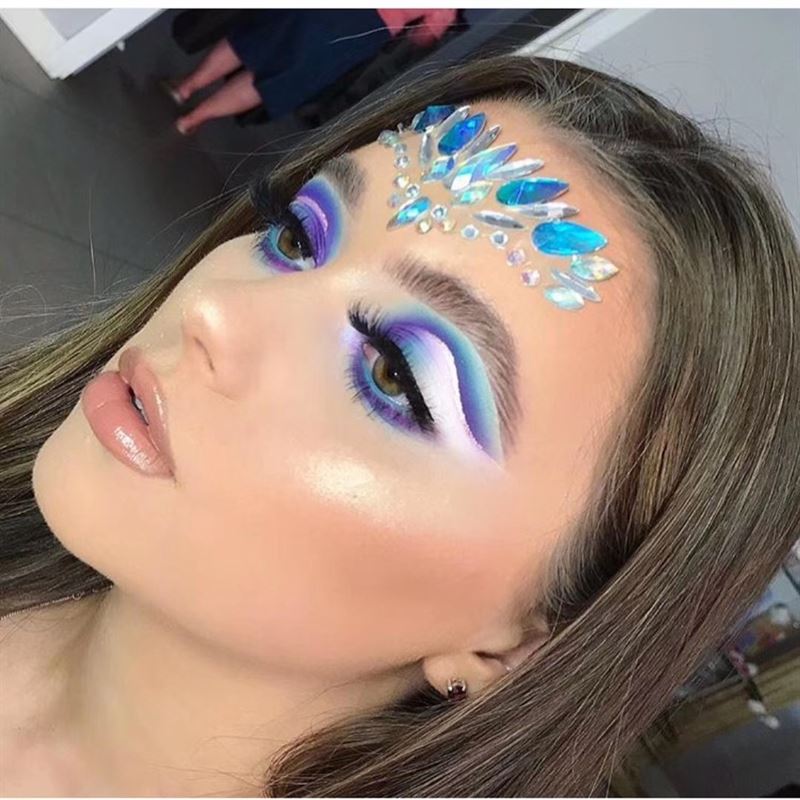 Face Jewels - Face jewellery with rhinestones/diamonds (YT - 70) - | Fashiongirl