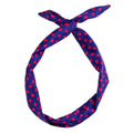 Bandeau flexible avec fil d'acier - Bleu à pois roses - Accessoires pour cheveux | Fashiongirl