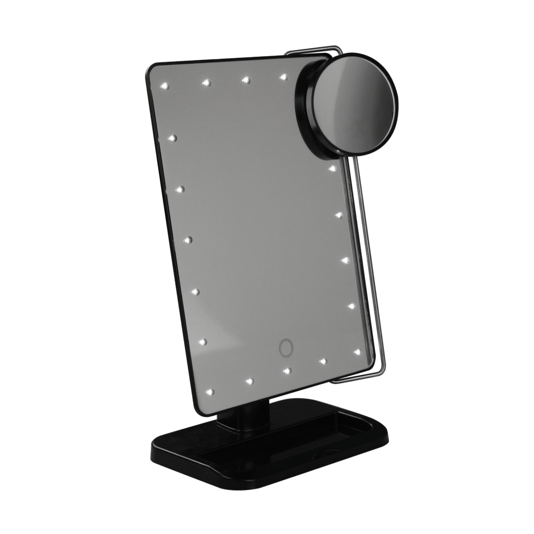 Gillian Jones Hollywood Mirror - LED mirror with 10x magnification - black - | Fashiongirl