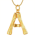 Collier alphabet/lettre en bambou doré - A - | Fashiongirl