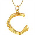 Collier alphabet / lettre en bambou doré - C - | Fashiongirl