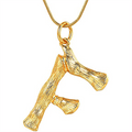 Collier alphabet / lettre en bambou doré - F - | Fashiongirl