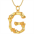 Collier alphabet / lettre en bambou doré - G - | Fashiongirl