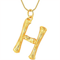 Collier alphabet / lettre en bambou doré - H - | Fashiongirl