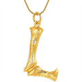 Collier alphabet / lettre en bambou doré - L - | Fashiongirl