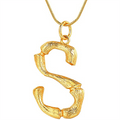 Collier alphabet / lettre en bambou doré - S - | Fashiongirl