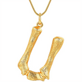 Collier alphabet / lettre en bambou doré - U - | Fashiongirl
