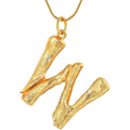 Collier alphabet / lettre en bambou doré - W - | Fashiongirl