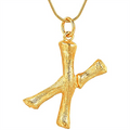 Collier alphabet / lettre en bambou doré - X - | Fashiongirl