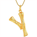 Collier alphabet/lettre en bambou doré - Y - | Fashiongirl