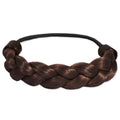 Élastique à cheveux avec cheveux synthétiques tressés - marron - | Fashiongirl
