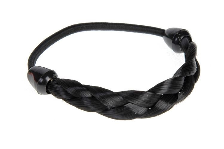 Hair elastic with braided synthetic hair in multiple colours - | Fashiongirl