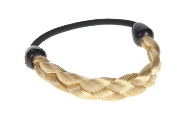 Hair elastic with braided synthetic hair in multiple colours - | Fashiongirl