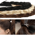 Élastique à cheveux avec cheveux synthétiques tressés de plusieurs couleurs - | Fashiongirl