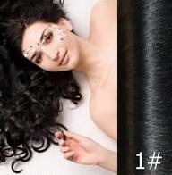 Mèche de cheveux 50 cm couleur noir 1B# - | Fashiongirl