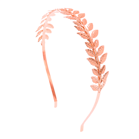 Headband with Rose Gold Leaves - Hair Accessories