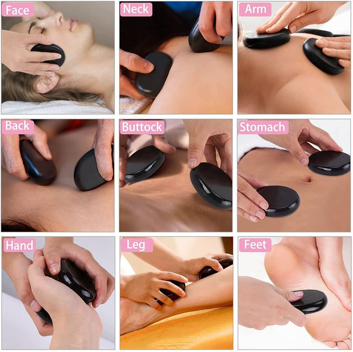 Hot Stone Set - Massage stones with 12 stones - | Fashiongirl