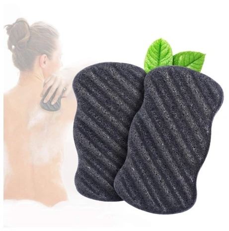 Éponge sèche Konjac Wave Bamboo Charcoal (pour le corps) - 1 pièce - | Fashiongirl