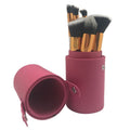 Pinceaux de maquillage 10 pièces dans un étui en cuir - Rouge - | Fashiongirl
