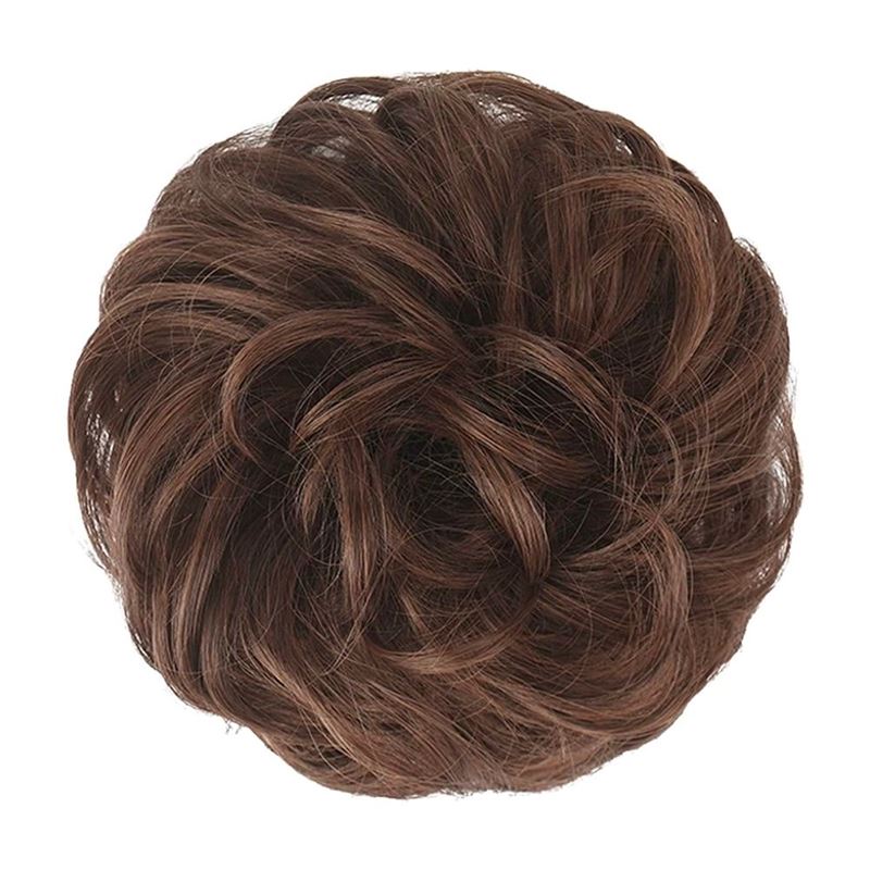 Messy Bun Hair elastic with curly artificial hair - 4/30# Chocolate Brown - Hair Accessories | Fashiongirl