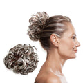 Élastique à cheveux Messy Bun avec cheveux artificiels bouclés - Mélange brun et blond - Accessoires pour cheveux | Fashiongirl