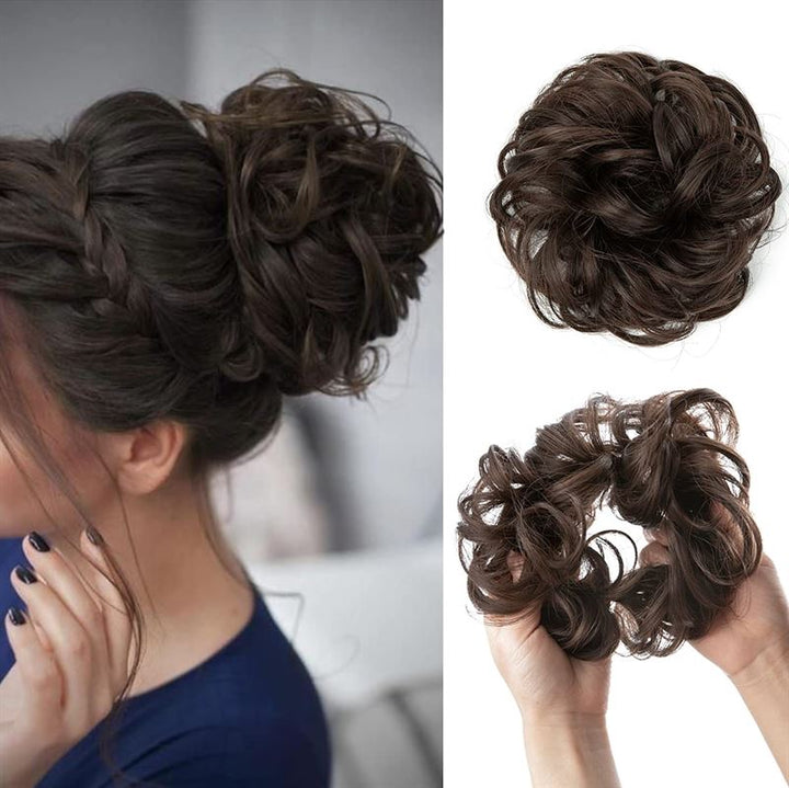 Messy Curly Hair for bun #6 - Dark Brown - Hair Accessories | Fashiongirl