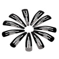 Barrettes métalliques - Noir, 12 pièces - 