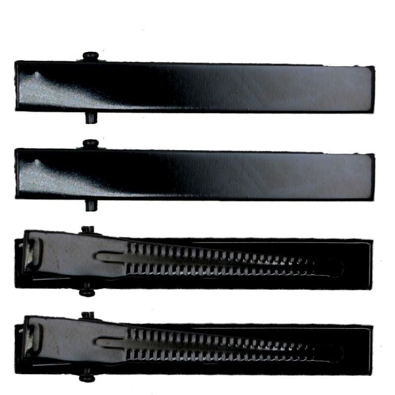 Barrettes métalliques noires, 8 pièces - | Fashiongirl