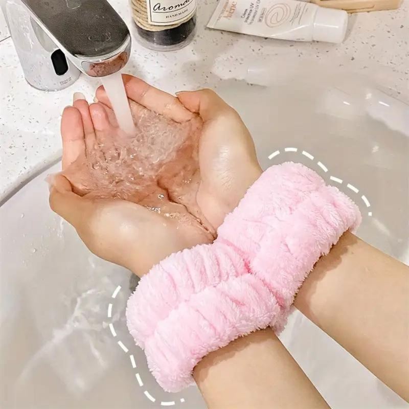 Bracelet microfibre pour les mains - Rose 2 pièces - | Fashiongirl