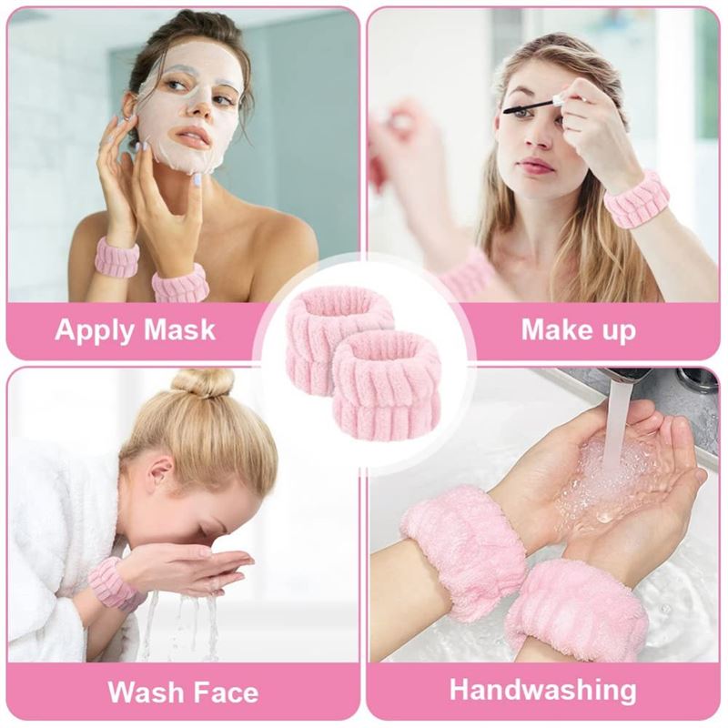 Bracelet microfibre pour le lavage des mains - Rose 2 pièces - | Fashiongirl