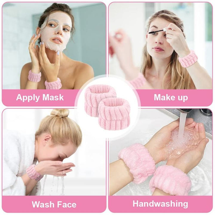 Bracelet microfibre pour le lavage des mains - Rose 2 pièces - | Fashiongirl