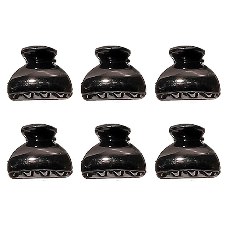 Mini barrettes - 6 pièces - 2,5 cm - Noir - | Fashiongirl