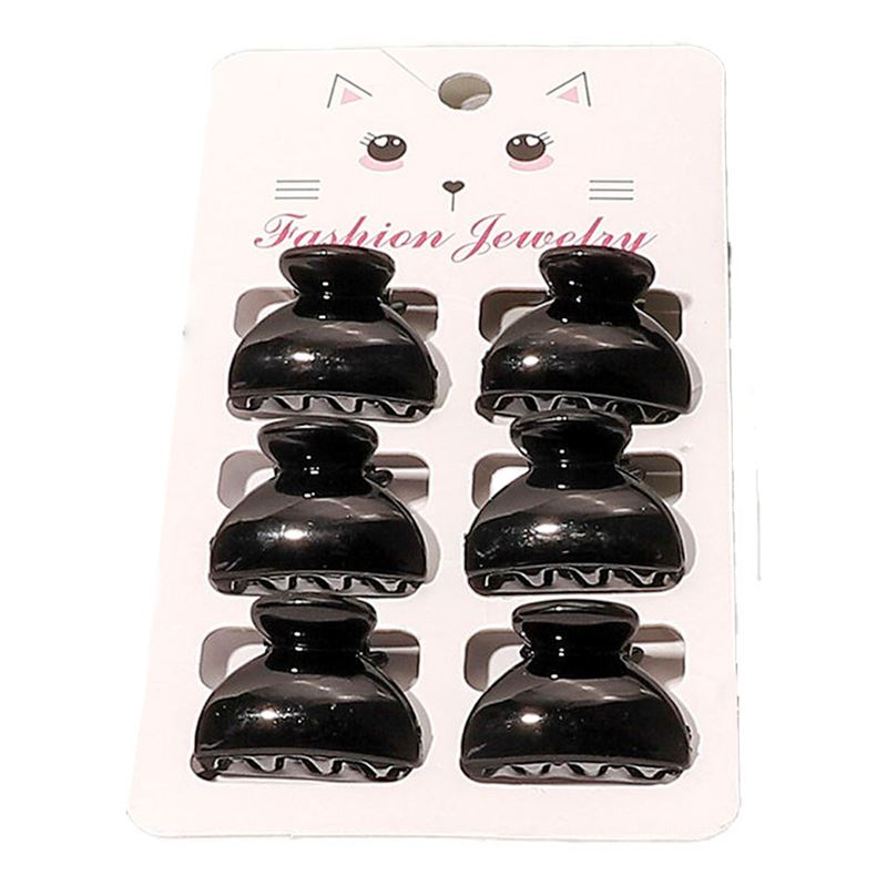Mini barrettes - 6 pièces - 2,5 cm - Noir - | Fashiongirl
