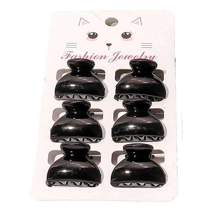 Mini barrettes - 6 pièces - 2,5 cm - Noir - | Fashiongirl