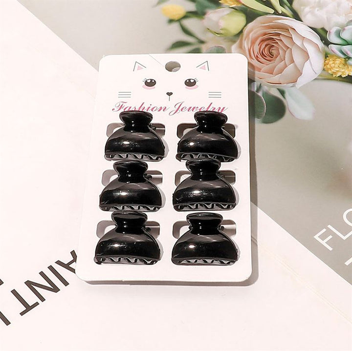 Mini barrettes - 6 pièces - 2,5 cm - Noir - | Fashiongirl