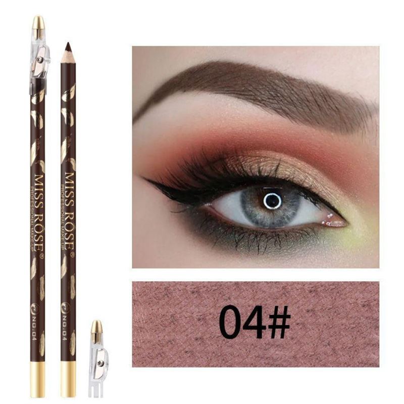 Crayon à sourcils / pinceau à sourcils Miss Rose - N° 4 Gris brun - | Fashiongirl