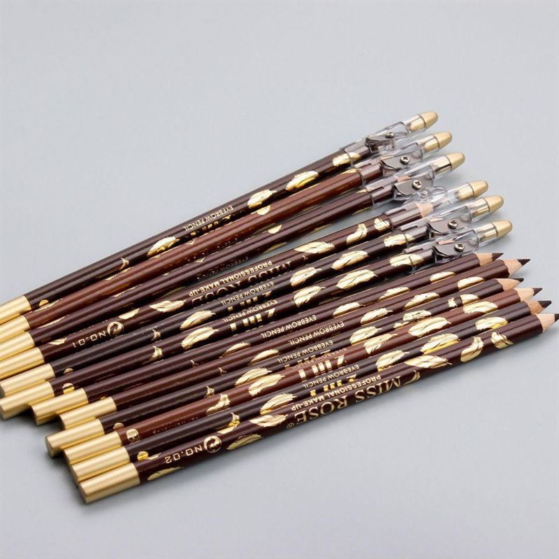 Crayon à sourcils / brosse à sourcils Miss Rose - N° 6 Noir brun - | Fashiongirl