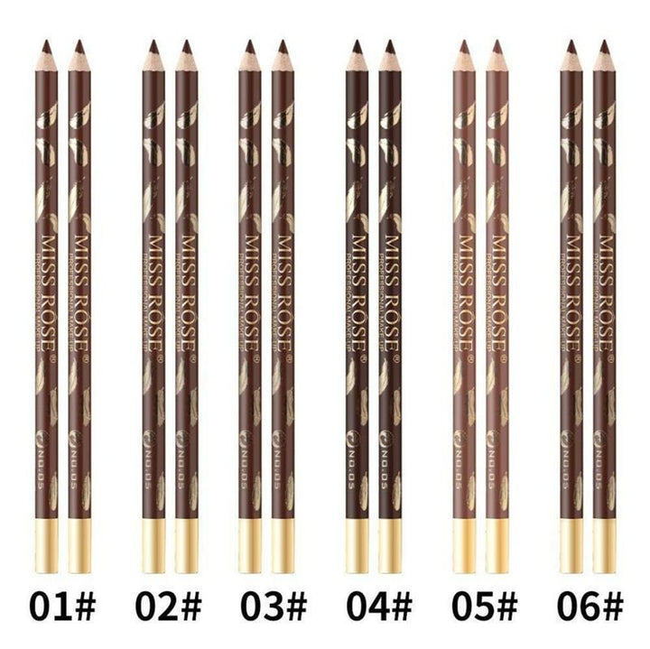 Crayon à sourcils / pinceau à sourcils Miss Rose - N° 6 Noir brun - | Fashiongirl