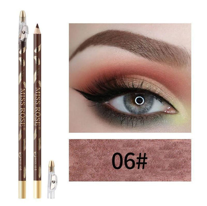 Crayon à sourcils / brosse à sourcils Miss Rose - N° 6 Noir brun - | Fashiongirl