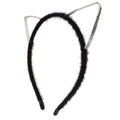 Bandeau en peluche et diamants avec oreilles de chat - Accessoires pour cheveux
