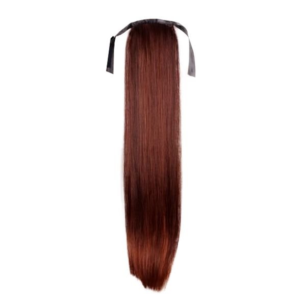 Extensions en fibre pour queue de cheval, couleur rouge, lisses, 33# - | Fashiongirl