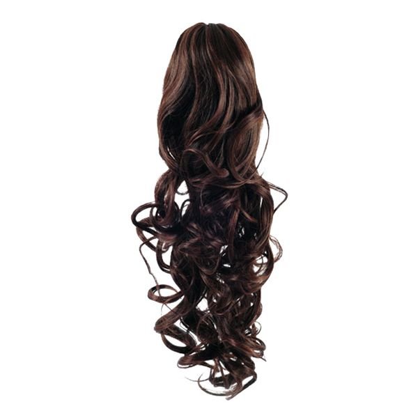 Pony tail fibre extensions Curly Brown 4# - | Fashiongirl