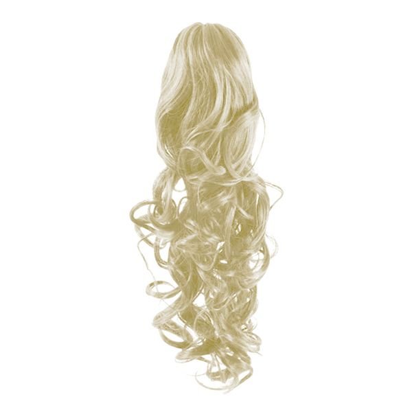 Extensions en fibre pour queue de cheval Bouclées blond platine 60# - | Fashiongirl