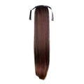 Extensions en fibre pour queue de cheval, lisses, brunes, 4# - | Fashiongirl