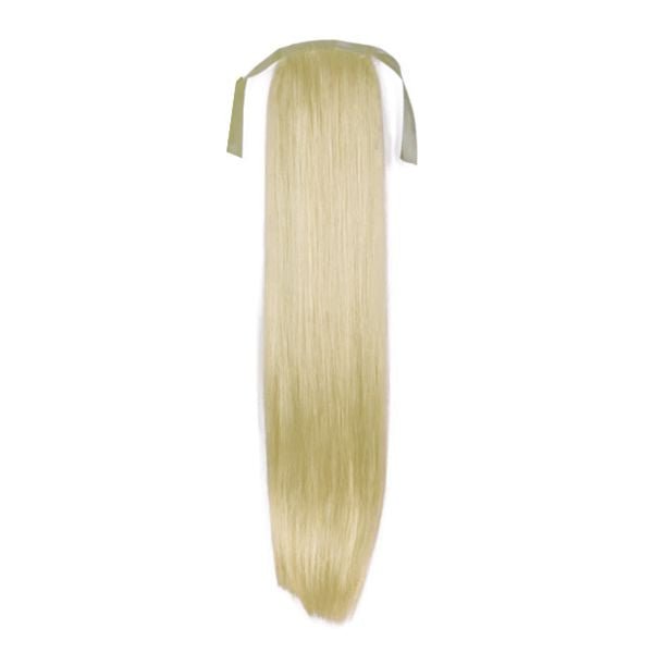 Queue de cheval Extensions en fibre lisses Blond clair 60# - | Fashiongirl