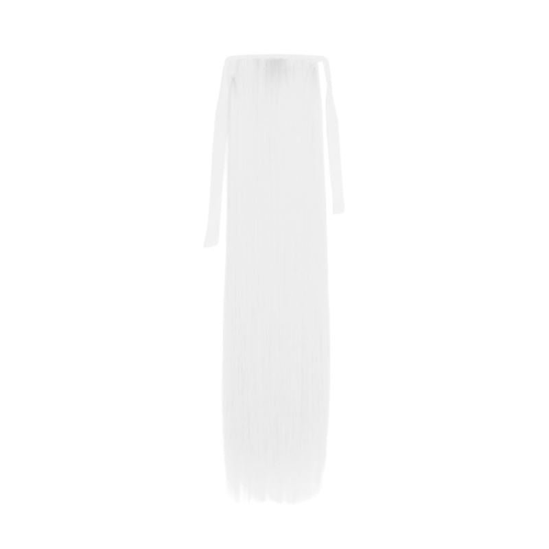 Queue de cheval Extensions en fibre lisses Total White - | Fashiongirl